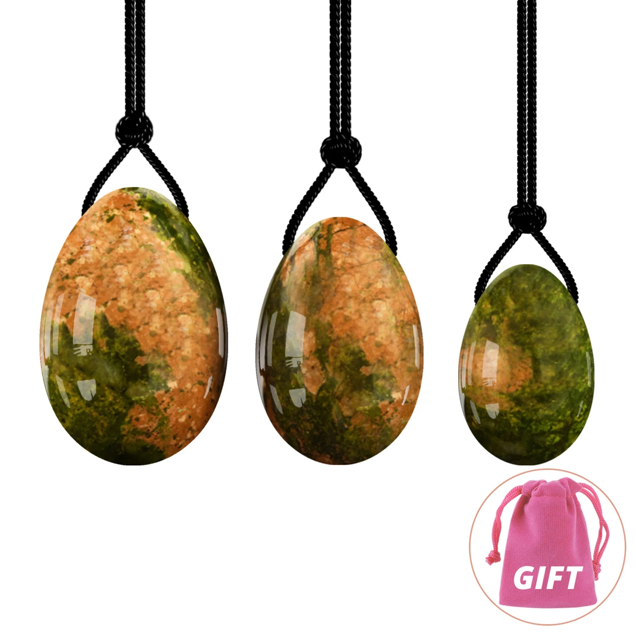 3 Sizes Yoni Eggs Natural Unakite Healing Stone Viginal Muscle Tightening Yoga Massage Ball Health Care Kegel Exerciser
3 Sizes Yoni Eggs Natural Unakite Healing Stone Viginal Muscle Tightening Yoga Massage Ball Health Care Kegel Exerciser