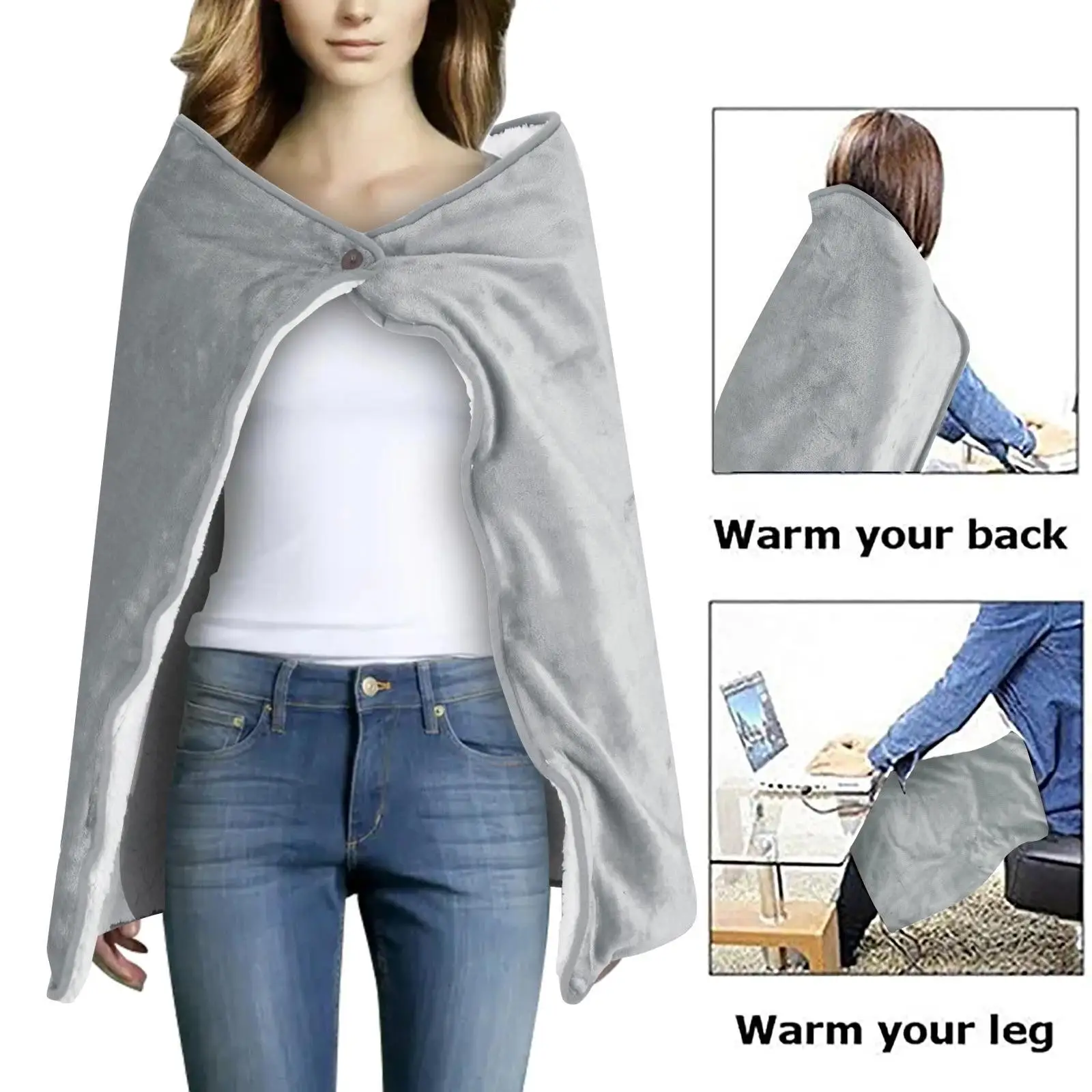USB Electric Heated Blanket Shawl Flannel 39'' x 27'' Thermostat Heating Soft Shawl Throw Neck Shoulder Blanket Safe Home Office
USB Electric Heated Blanket Shawl Flannel 39'' x 27'' Thermostat Heating Soft Shawl Throw Neck Shoulder Blanket Safe Home Office
