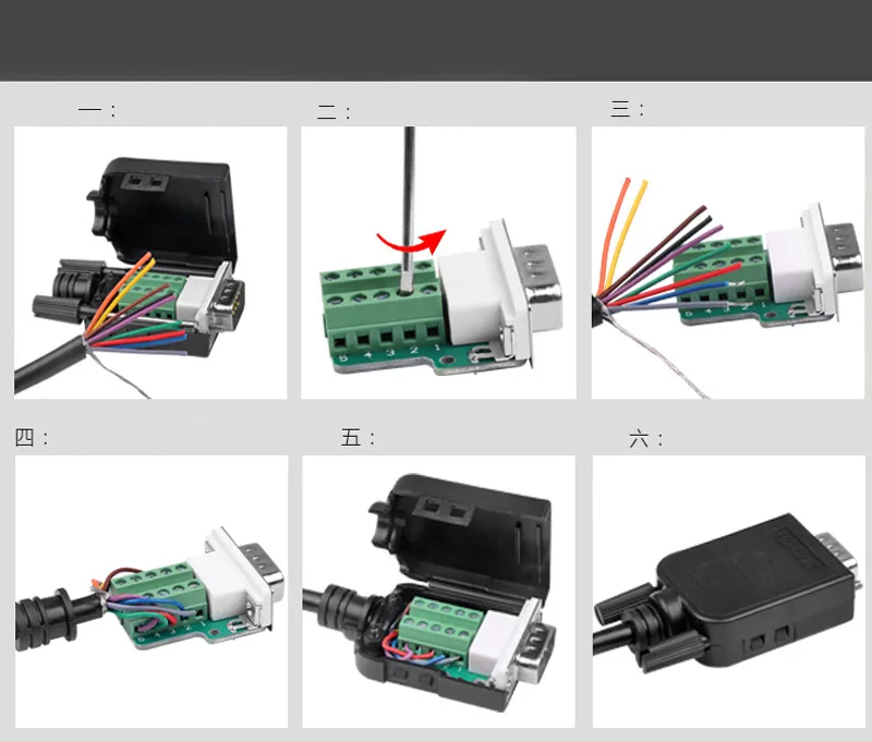 DB9 Connector RS232 Male/Female D-SUB 9 Pin Plug RS485 Breakout Terminals 21/24 AWG Wire Solderless COM Connectors DB9
DB9 Connector RS232 Male/Female D-SUB 9 Pin Plug RS485 Breakout Terminals 21/24 AWG Wire Solderless COM Connectors DB9