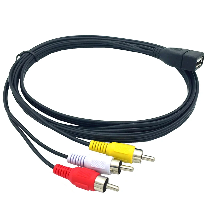 

1.5m 5ft USB 2.0 Female to 3 RCA Male Video AV cable Practical for Camcorder Adapter Great for AV equipment