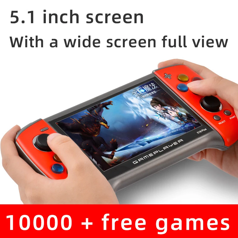 Консоль игровая X19plus в стиле ретро с большим экраном 5 1 дюйма и поддержкой PS1 GBC