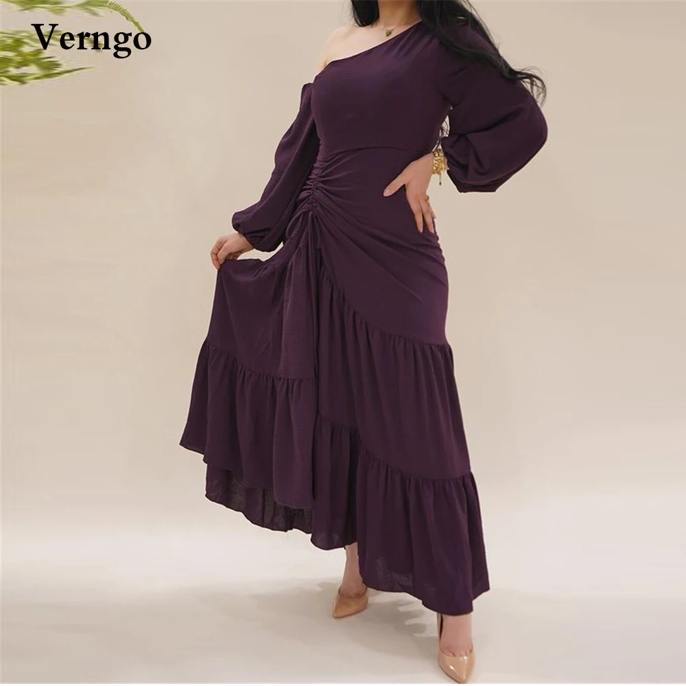 Verngo Dark Grape Purple Chiffon Prom Dresses Long Sleeves Asymmetric Ankle Length Mother Evening Gowns Plus Size Saudi Arabic
Verngo Dark Grape Purple Chiffon Prom Dresses Long Sleeves Asymmetric Ankle Length Mother Evening Gowns Plus Size Saudi Arabic