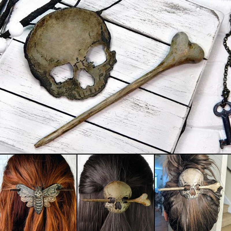 Retro Skull Death Moth Hairpin Personalized Resin Hair Accessories Creative Halloween Jewelry for Women ALS88
Retro Skull Death Moth Hairpin Personalized Resin Hair Accessories Creative Halloween Jewelry for Women ALS88
