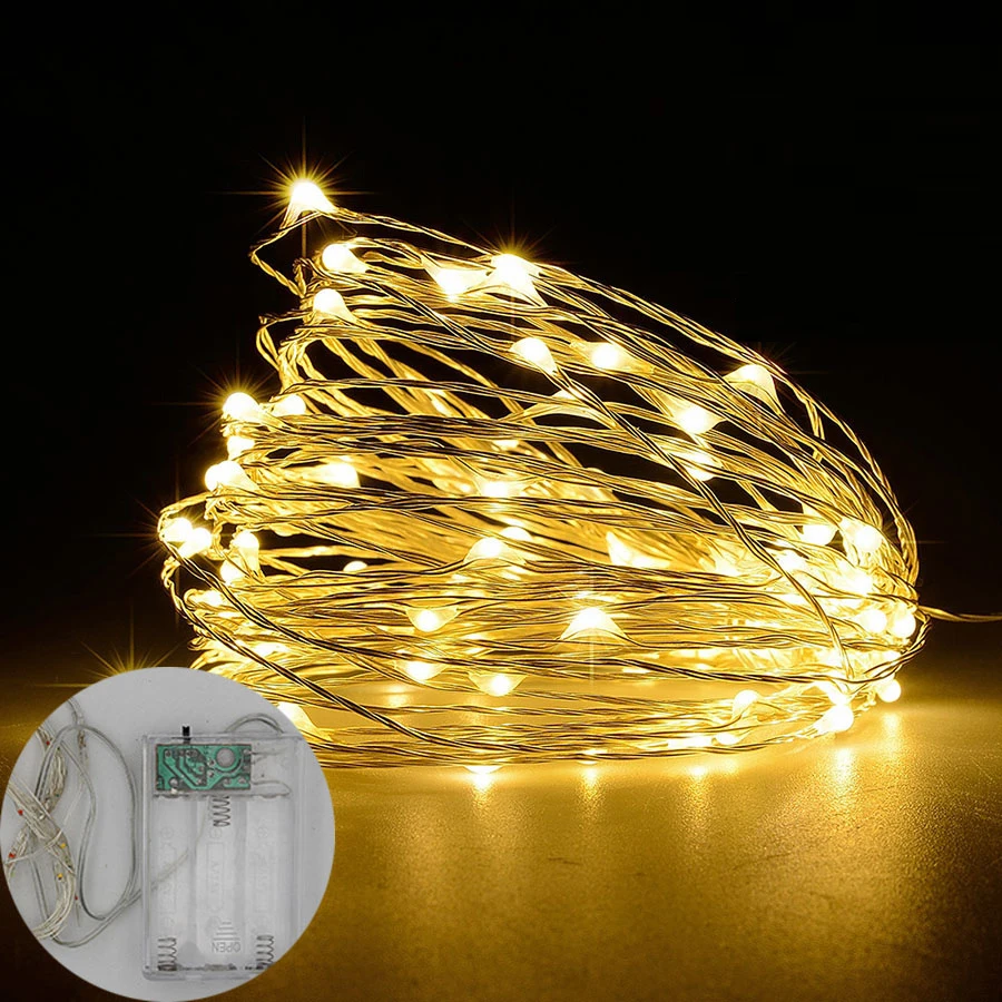 Светодиодная гирлянда с серебряной проволокой, 2/4/10 м 
Светодиодная гирлянда с серебряной проволокой, 2/4/10 м