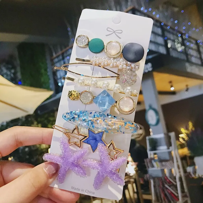1Set Fashion Acrylic Pearl Floral Hairpin Geometric Star Hair Clips Grils Women Barrettes For Hair Styling Ornament Accessories
1Set Fashion Acrylic Pearl Floral Hairpin Geometric Star Hair Clips Grils Women Barrettes For Hair Styling Ornament Accessories