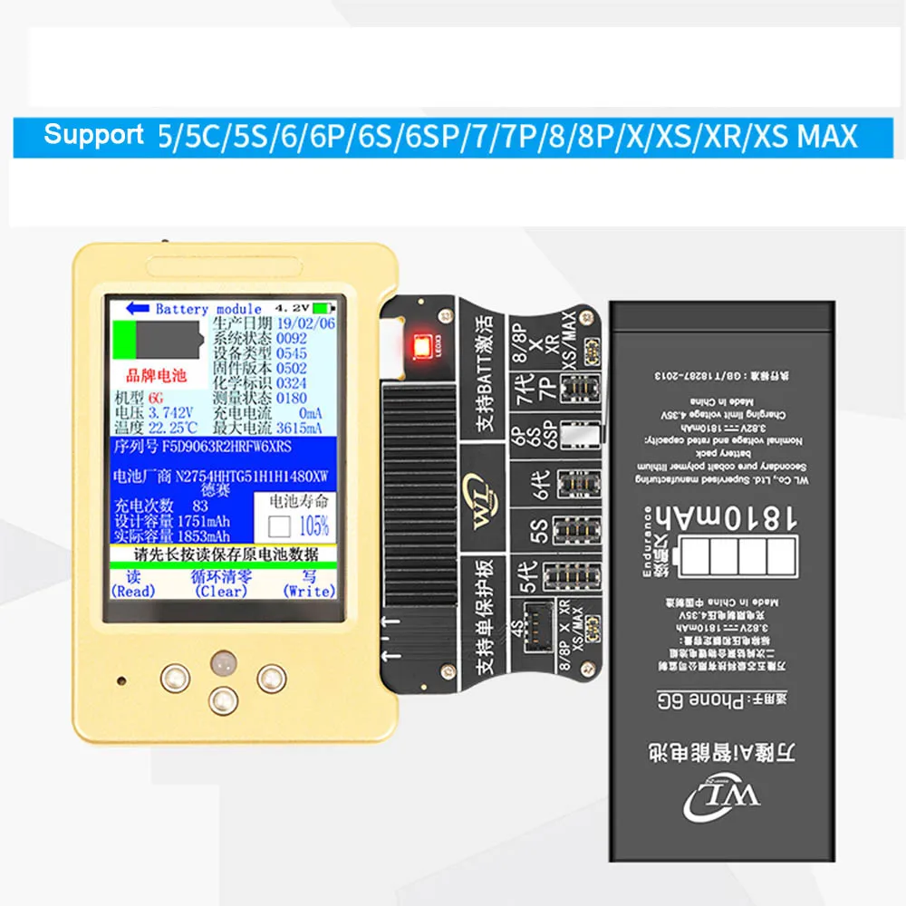 WL V11 Comprehensive Tester Lcd Photosentive/vibration/touch/battery/heatset Data Cable Repair Programmer For Iphone 7-11 
WL V11 Comprehensive Tester Lcd Photosentive/vibration/touch/battery/heatset Data Cable Repair Programmer For Iphone 7-11