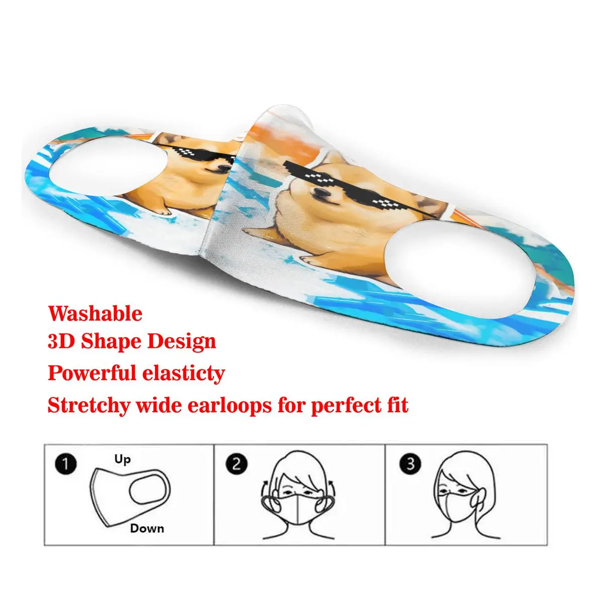 Washable Earloop Mask 3D Summer Doge God Annoying Dog Cycling Anti Dust Mouth Face Care Respirator for Summer
Washable Earloop Mask 3D Summer Doge God Annoying Dog Cycling Anti Dust Mouth Face Care Respirator for Summer