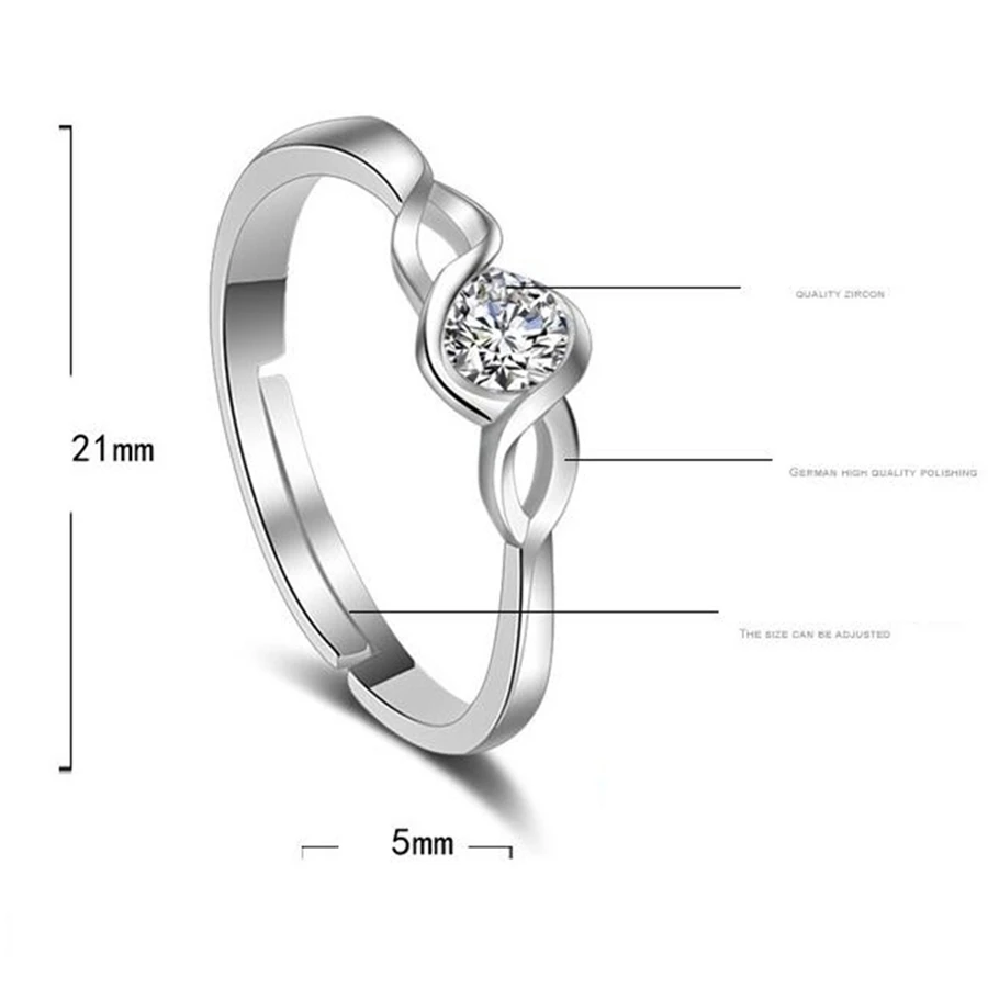 New Fashion Luxury Cubic Zirconia Ring Women Silver Fashion Jewelry Geometric Heart - Shaped Opening ring
New Fashion Luxury Cubic Zirconia Ring Women Silver Fashion Jewelry Geometric Heart - Shaped Opening ring