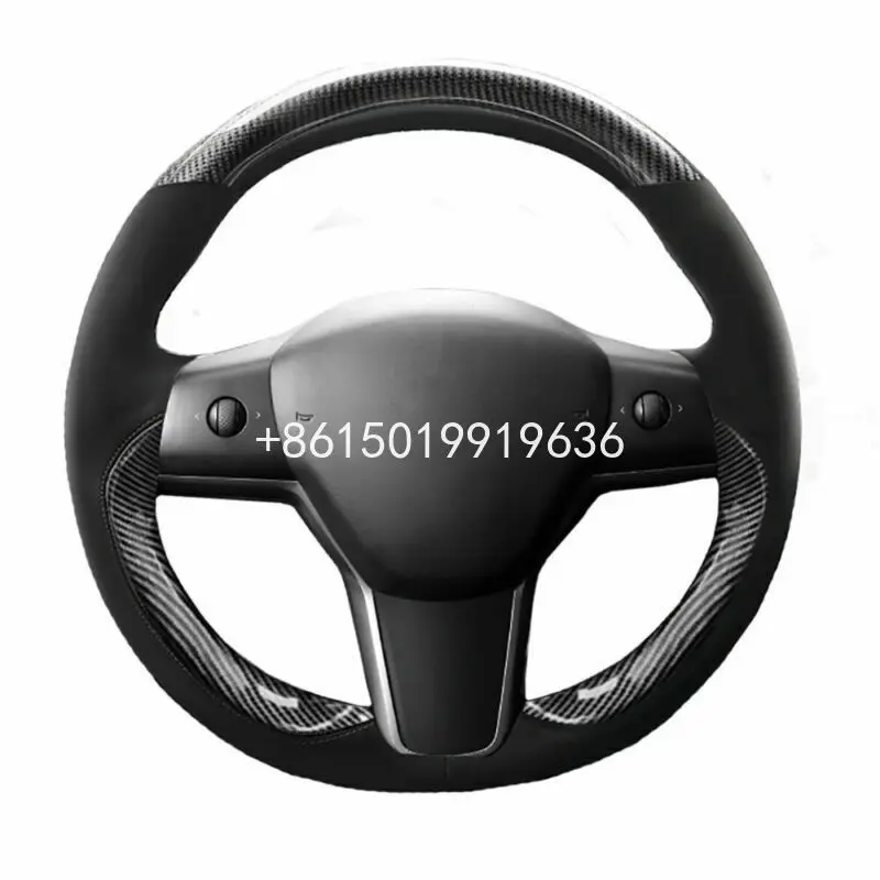 Black Suede Carbon Fiber Car Steering Wheel Stitch Wrap Cover For Tesla Model 3 2017-2019
Black Suede Carbon Fiber Car Steering Wheel Stitch Wrap Cover For Tesla Model 3 2017-2019