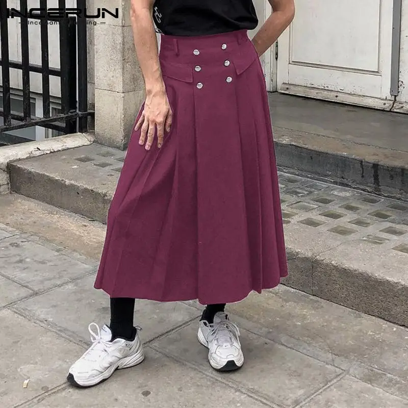 New Men's Solid All-match Dress Pantalons Handsome Well Fitting Double-breasted Male Long Skirt Dresses Pants S-5XL 2021 INCERUN
New Men's Solid All-match Dress Pantalons Handsome Well Fitting Double-breasted Male Long Skirt Dresses Pants S-5XL 2021 INCERUN