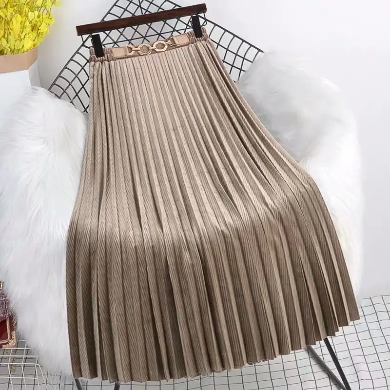 NewBrand Designer Women Spring Autumn Elegant Chic Solid Pleated Skirt High Waist Luxury Fashion Elastic Waist Midi Skirt Female
NewBrand Designer Women Spring Autumn Elegant Chic Solid Pleated Skirt High Waist Luxury Fashion Elastic Waist Midi Skirt Female