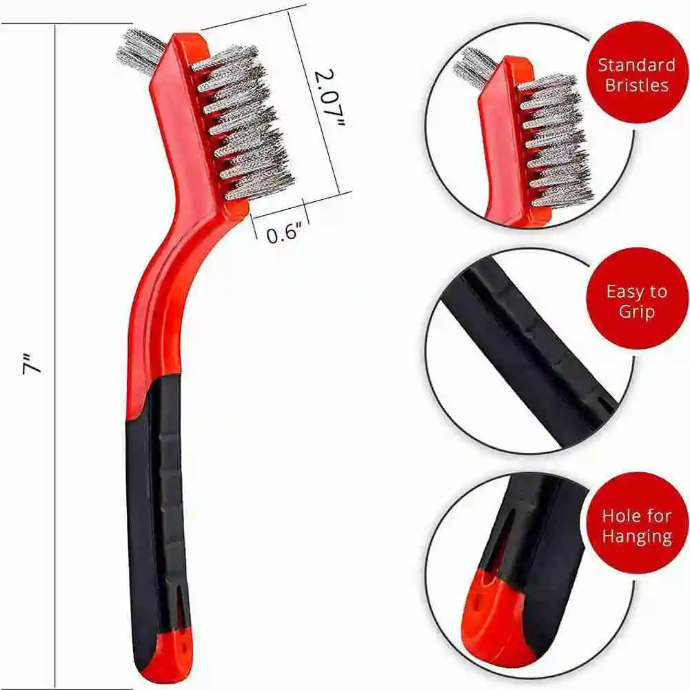 3PCS Wire Brush Set Brush Nylon/brass Steel Bristles With Curved Handles, Deep Cleaning And Rust Removal
3PCS Wire Brush Set Brush Nylon/brass Steel Bristles With Curved Handles, Deep Cleaning And Rust Removal