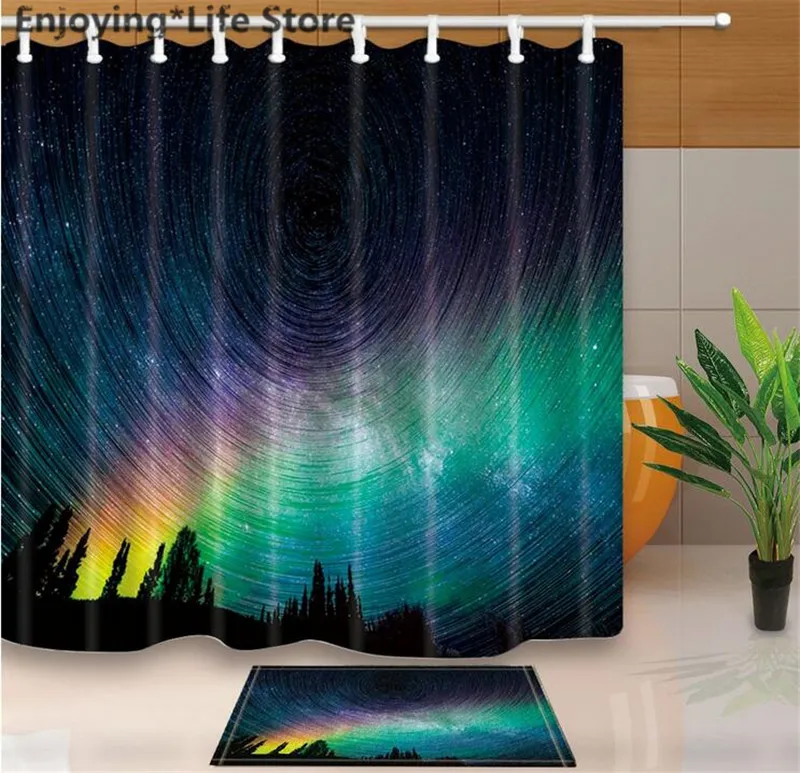 Night Sky with Stars Shower Curtain Set Waterproof Fabric Shower Curtain Bathroom Bath Mat Rugs with Mat 12 Hooks
Night Sky with Stars Shower Curtain Set Waterproof Fabric Shower Curtain Bathroom Bath Mat Rugs with Mat 12 Hooks
