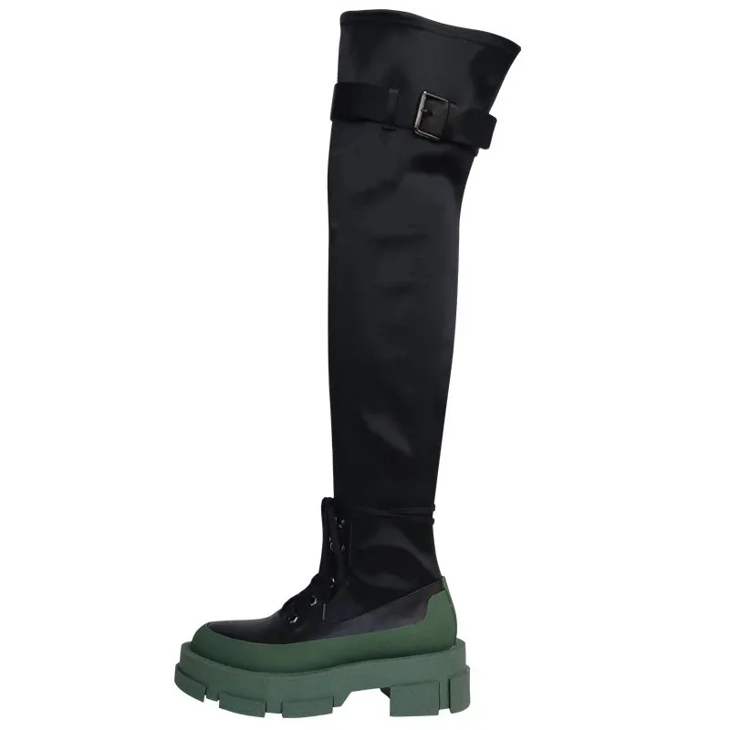 Platform Lace Up Women Long Boots Thigh Buckle Autumn Winter Female Over The Knee Boots Flat Increasing Mujer Walking Footwear
Platform Lace Up Women Long Boots Thigh Buckle Autumn Winter Female Over The Knee Boots Flat Increasing Mujer Walking Footwear