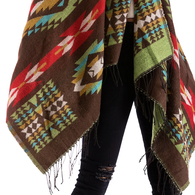 PGSD New Autumn winter National style geometric pattern Women knitted tassels cloak Loose Hooded shawl cardigan Big size clothes
PGSD New Autumn winter National style geometric pattern Women knitted tassels cloak Loose Hooded shawl cardigan Big size clothes