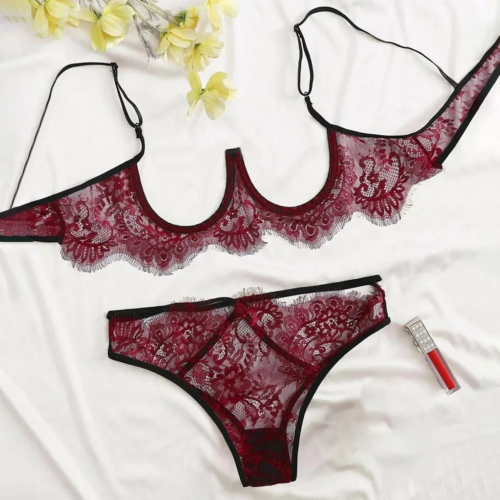 Lace Sleepwear Straps Women Lingerie Set Hollow Out Sexy Costumes Transparent Bra Panty Open Crotch Exotic Sets Pijamas De Mujer
Lace Sleepwear Straps Women Lingerie Set Hollow Out Sexy Costumes Transparent Bra Panty Open Crotch Exotic Sets Pijamas De Mujer