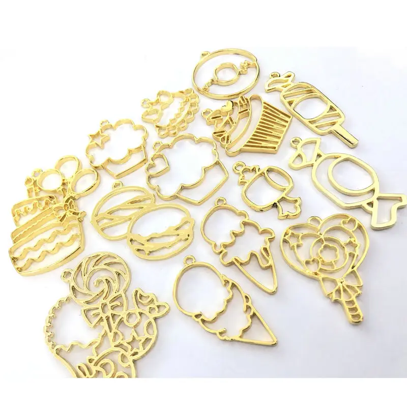 5pcs Kawaii Ice Cream Candy Birthday Cake Open Bezel Jewelry Fillings Pendant Accessory Charms Handmade UV Resin Metal Frame Art
5pcs Kawaii Ice Cream Candy Birthday Cake Open Bezel Jewelry Fillings Pendant Accessory Charms Handmade UV Resin Metal Frame Art