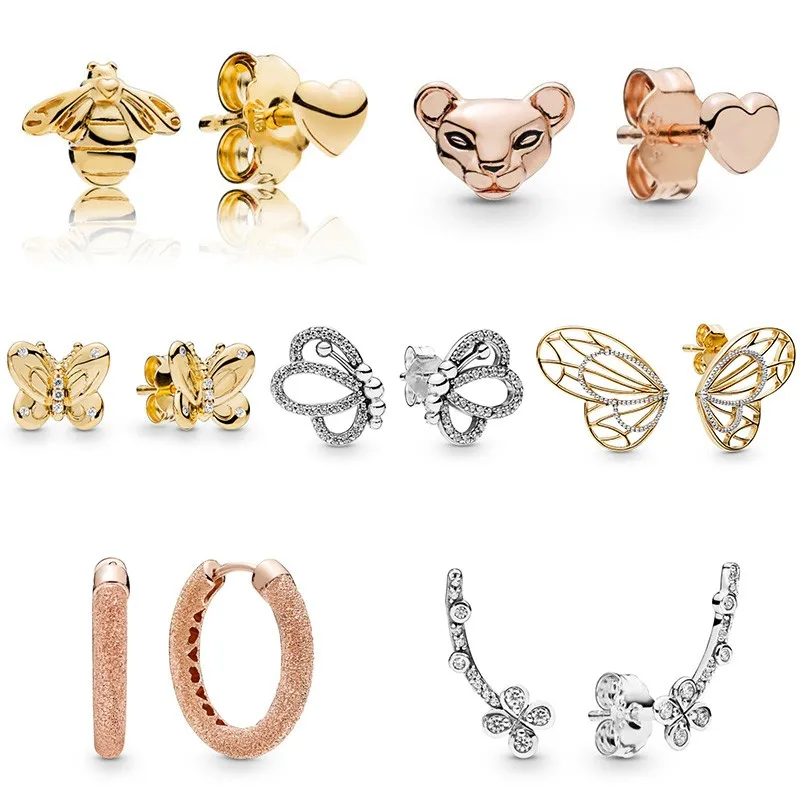 925 Sterling Silver Pan Earrin Butterfly Plum Bee Lion Crystal High Quality Earrings For Women Wedding Fashion Jewelry
925 Sterling Silver Pan Earrin Butterfly Plum Bee Lion Crystal High Quality Earrings For Women Wedding Fashion Jewelry