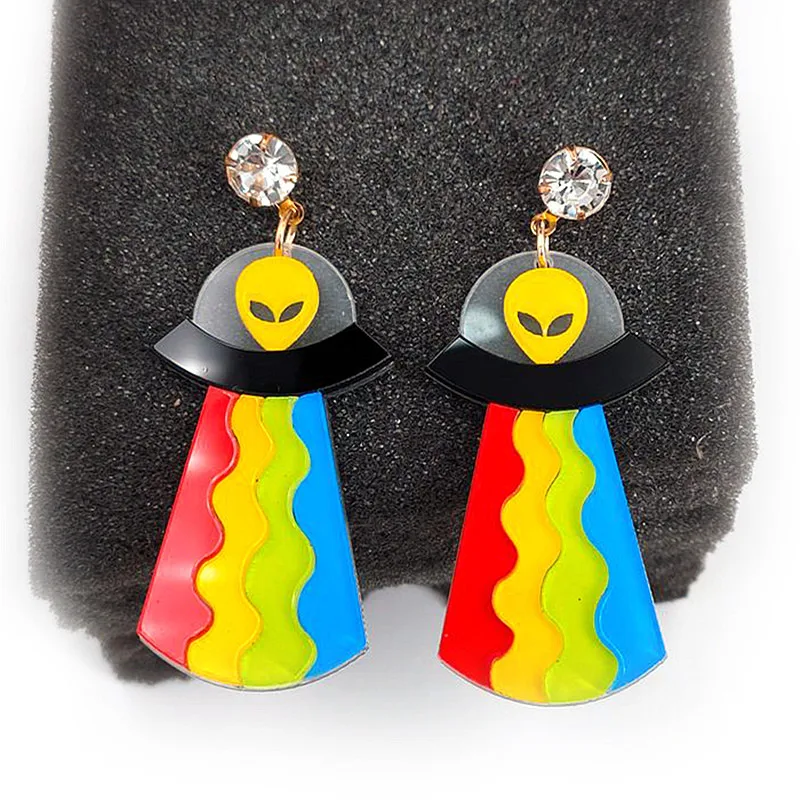 New Fashion Spaceship UFO Alien Acrylic Drop Earrings For Women Personality Geometric Dangle Earrings Party Jewelry Accessories
New Fashion Spaceship UFO Alien Acrylic Drop Earrings For Women Personality Geometric Dangle Earrings Party Jewelry Accessories