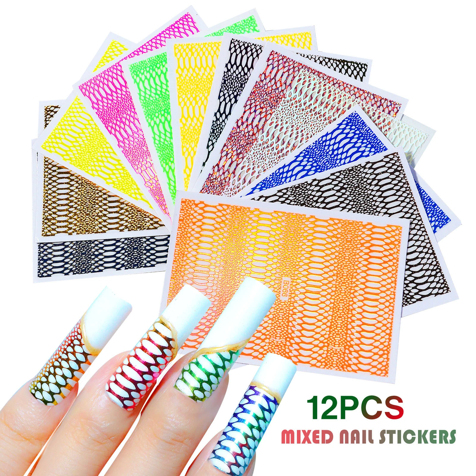 12PCS DIY Decals Designs For Nail Art Manicures Decorations Salon Popularity Serpentine Hollow Out Nail Sticker Set
12PCS DIY Decals Designs For Nail Art Manicures Decorations Salon Popularity Serpentine Hollow Out Nail Sticker Set