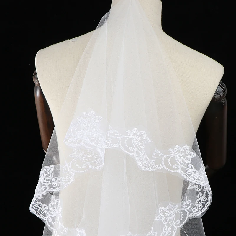 150/300cm Women One Layer Lace Edge Wedding Veil Ivory Long Bridal Viel Wedding & Events Bridal Hair Accessories
150/300cm Women One Layer Lace Edge Wedding Veil Ivory Long Bridal Viel Wedding & Events Bridal Hair Accessories