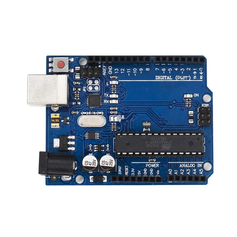 High Quality One Set R3 CH340G+MEGA328P Chip 16Mhz for Arduino UNO R3 Development Board + USB CABLE
High Quality One Set R3 CH340G+MEGA328P Chip 16Mhz for Arduino UNO R3 Development Board + USB CABLE