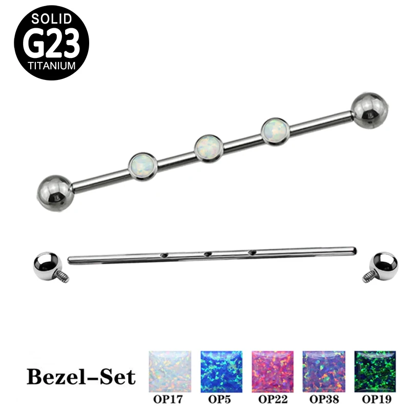 G23 Titanium Industrial Barbell Earrings Round Opal Stone Long Bar Ear Cartilage Tragus Helix Piercing Body Jewery Wholesale
G23 Titanium Industrial Barbell Earrings Round Opal Stone Long Bar Ear Cartilage Tragus Helix Piercing Body Jewery Wholesale