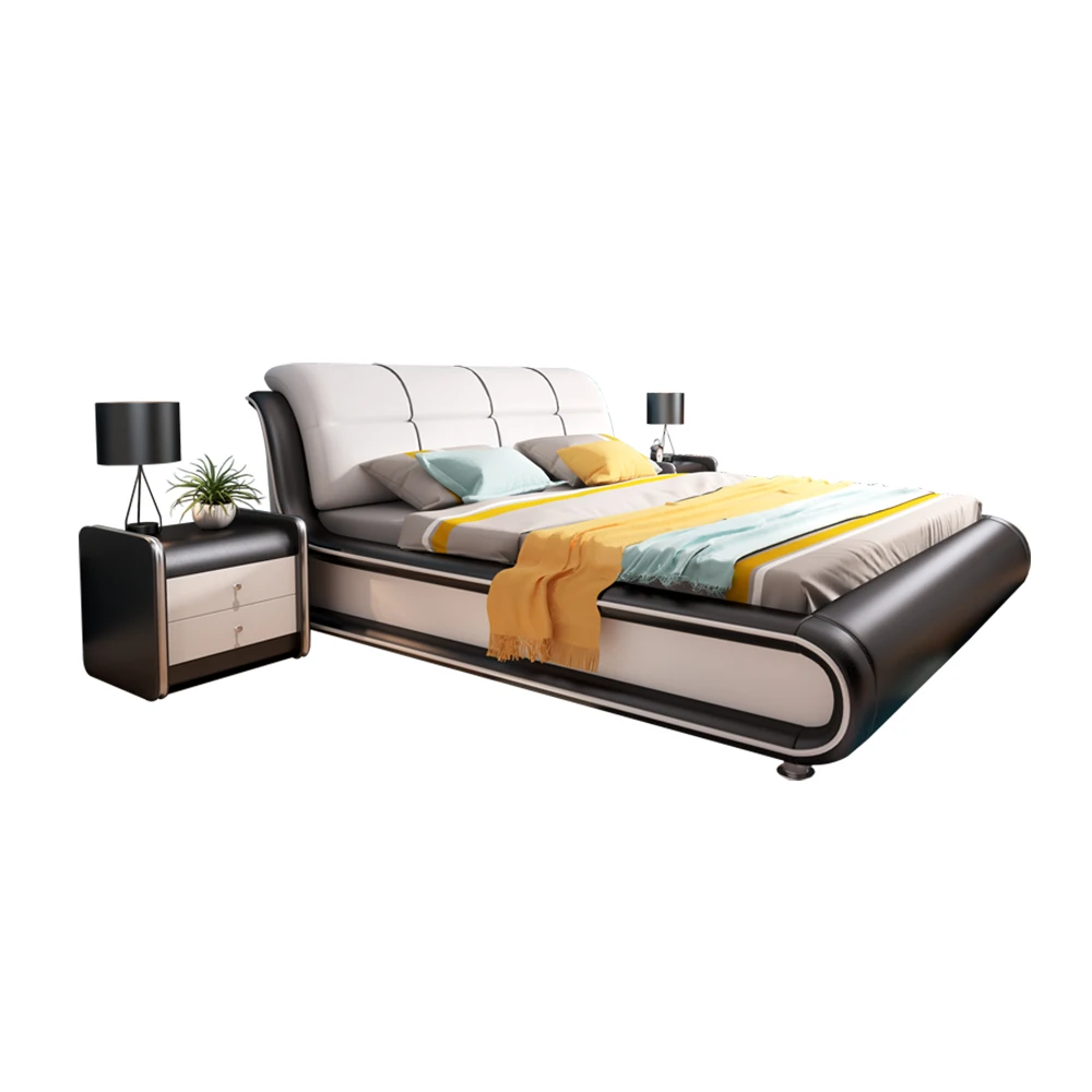 Luxury latest design modern european style fashionable soft leather bed for home furniture
Luxury latest design modern european style fashionable soft leather bed for home furniture