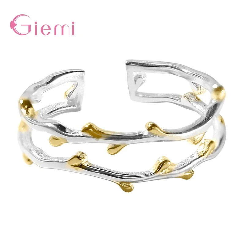 925 Sterling Silver Double Layer Tree Branch Trendy Adjustable Open Knuckle Finger Rings Jewelry for Women Girl
925 Sterling Silver Double Layer Tree Branch Trendy Adjustable Open Knuckle Finger Rings Jewelry for Women Girl