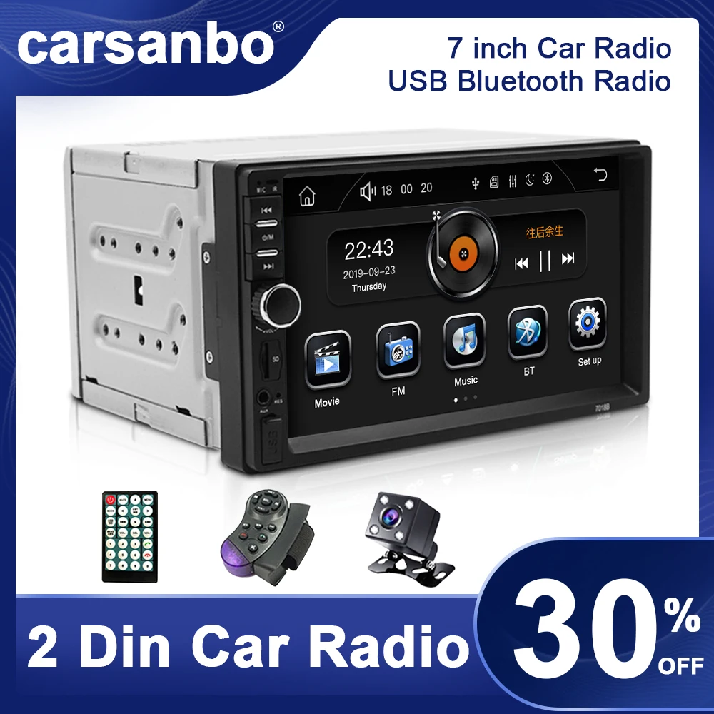 7 Inch 2Din Touch Screen Car Radio Bluetooth Stereo MP3 MP5 Multimedia Video Player Reversing Display USB Connection Android IOS
7 Inch 2Din Touch Screen Car Radio Bluetooth Stereo MP3 MP5 Multimedia Video Player Reversing Display USB Connection Android IOS