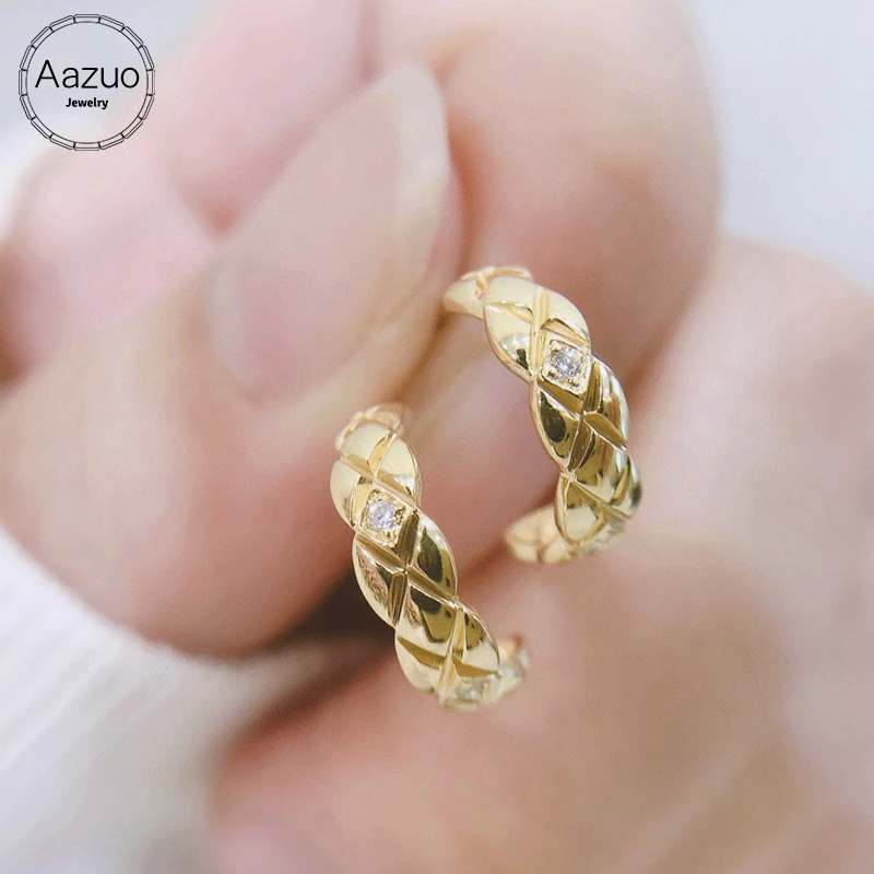 Aazuo 18K Yellow Gold Real Diamonds H Si1 Hoop Earring Au750 For Woman Wedding Engagement Party
Aazuo 18K Yellow Gold Real Diamonds H Si1 Hoop Earring Au750 For Woman Wedding Engagement Party