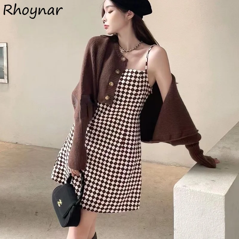 Crop Sweater Dress Sets Women Batwing Sleeve Design Loose All-match Casual Spring New Students Elegant Daily Korean Style Retro
Crop Sweater Dress Sets Women Batwing Sleeve Design Loose All-match Casual Spring New Students Elegant Daily Korean Style Retro