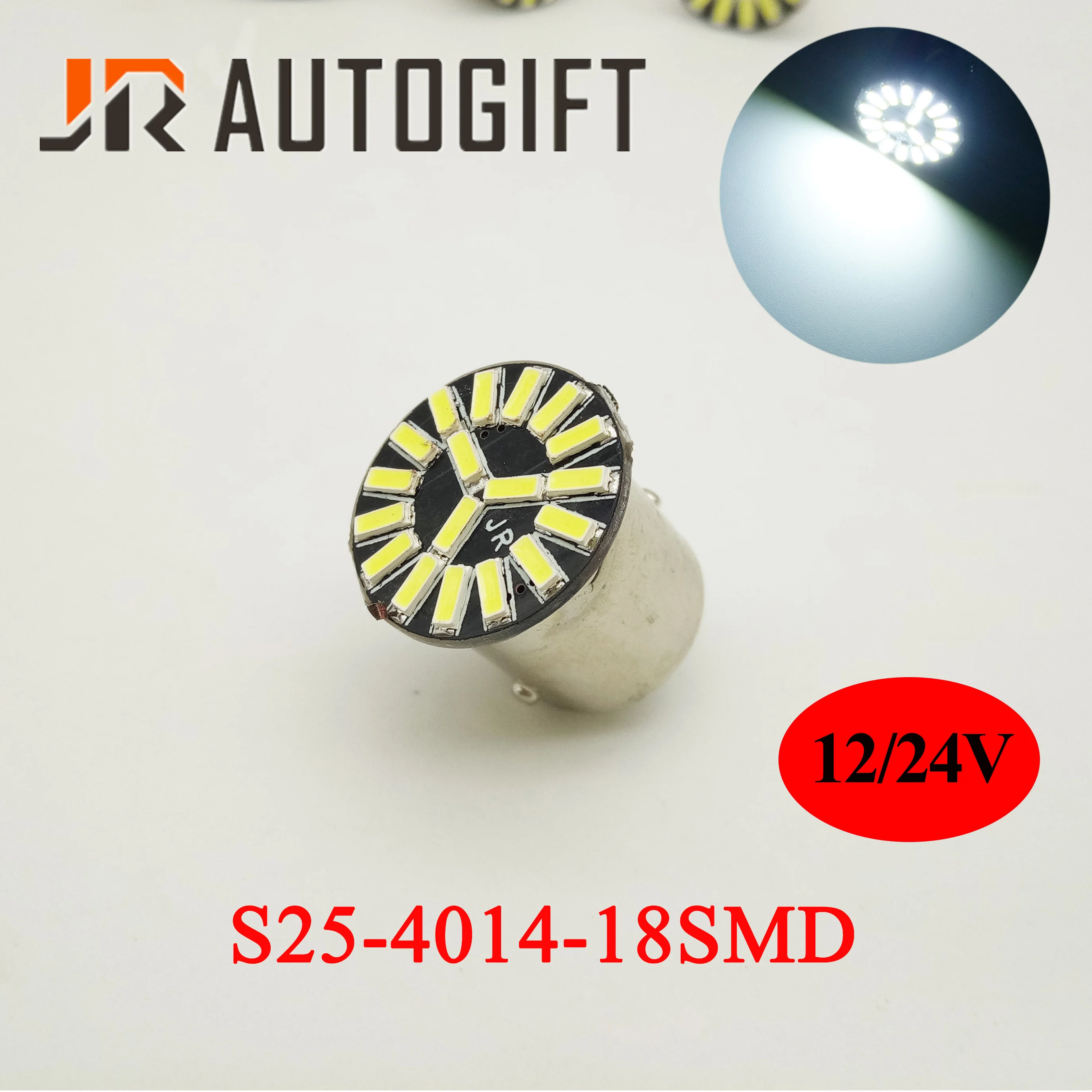 20Pcs S25 4014 18SMD LED 1156 1157 BA15S BAY15D P21W Signal Reverse Parking lights 12V 24V Auto bulbs for lada car styling - купить по