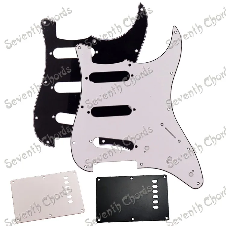 3 Ply SSS 11 Holes SQ FD Electric Guitar Pickguard & 1 Ply 6 Hole Guitar Backplate Back Plate - White - Black
3 Ply SSS 11 Holes SQ FD Electric Guitar Pickguard & 1 Ply 6 Hole Guitar Backplate Back Plate - White - Black
