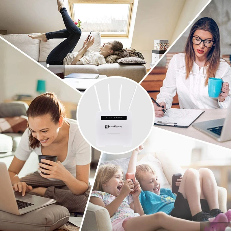 WiFi Router CPE 4G Wireless Router 2.4G 300M with 4 Antenna Design Support 32 Users for Office/Business/Home
WiFi Router CPE 4G Wireless Router 2.4G 300M with 4 Antenna Design Support 32 Users for Office/Business/Home