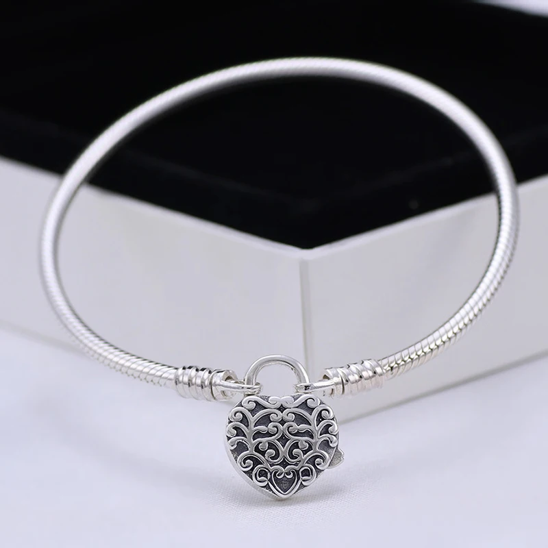 Hot Real 925 Sterling Silver Noble Heart Lace Love Padlock Snake Bone Bracelet Fit European Charm Bracelets Women Jewelry
Hot Real 925 Sterling Silver Noble Heart Lace Love Padlock Snake Bone Bracelet Fit European Charm Bracelets Women Jewelry
