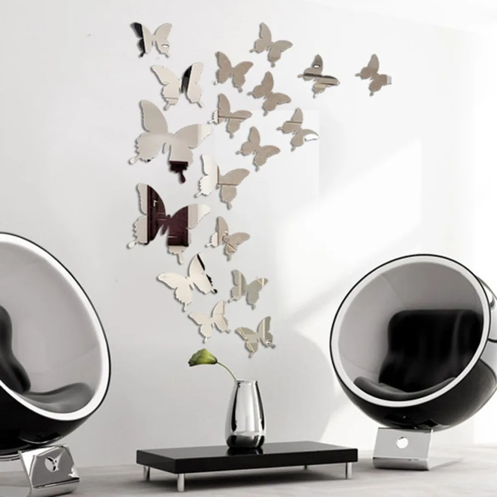 12pcs 3D Mirror Butterflies Wall Sticker Decal Removable Mirror Wall Art Butterfly Fridge Wall Decal Party Wedding Home Decor
12pcs 3D Mirror Butterflies Wall Sticker Decal Removable Mirror Wall Art Butterfly Fridge Wall Decal Party Wedding Home Decor