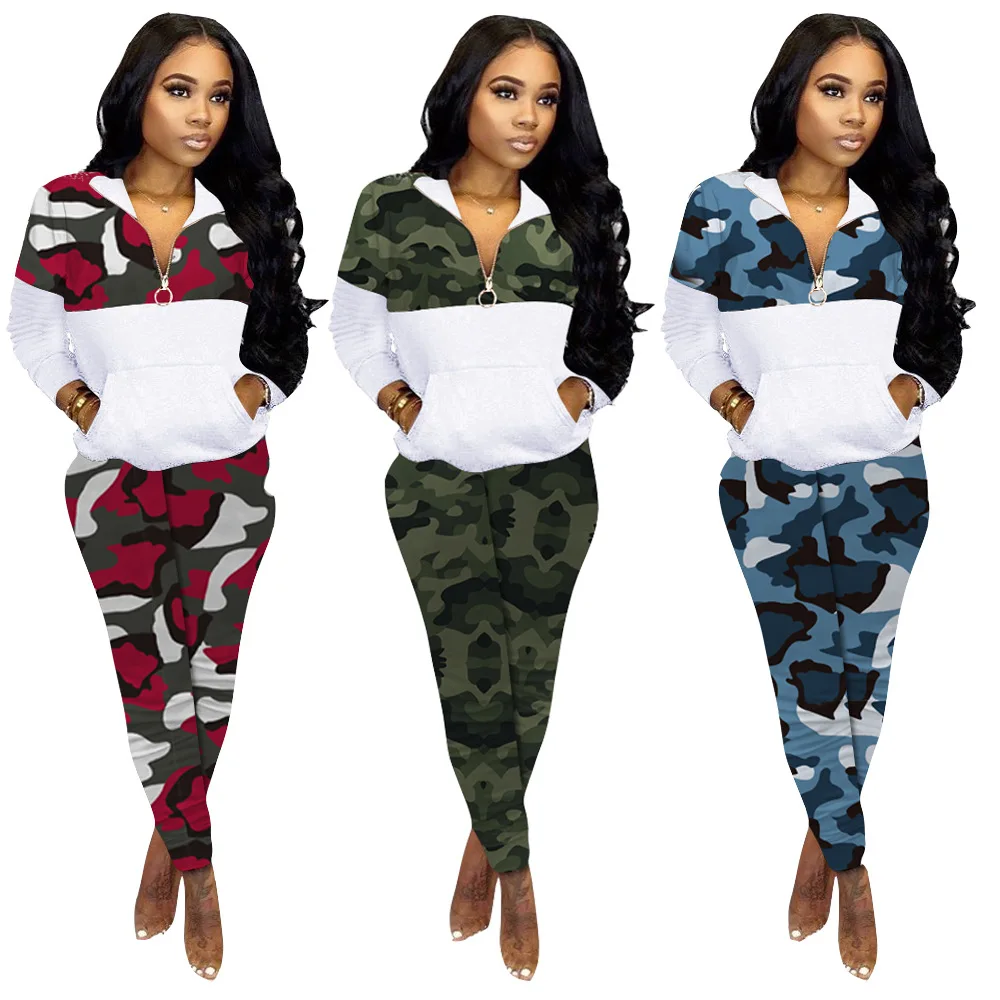 2 Piece Set Women Fall Winter Clothes Camouflage Zip Jacket Patchwork Top Pants Pocket Sweatsuit Outfit Wholesale Dropshipping
2 Piece Set Women Fall Winter Clothes Camouflage Zip Jacket Patchwork Top Pants Pocket Sweatsuit Outfit Wholesale Dropshipping