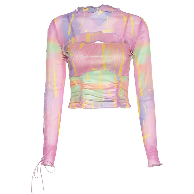Fannic 2020 Summer Women 's Colorful Sling and off-Shoulder Long-Sleeved T-shirt Two - Piece Women
Fannic 2020 Summer Women 's Colorful Sling and off-Shoulder Long-Sleeved T-shirt Two - Piece Women