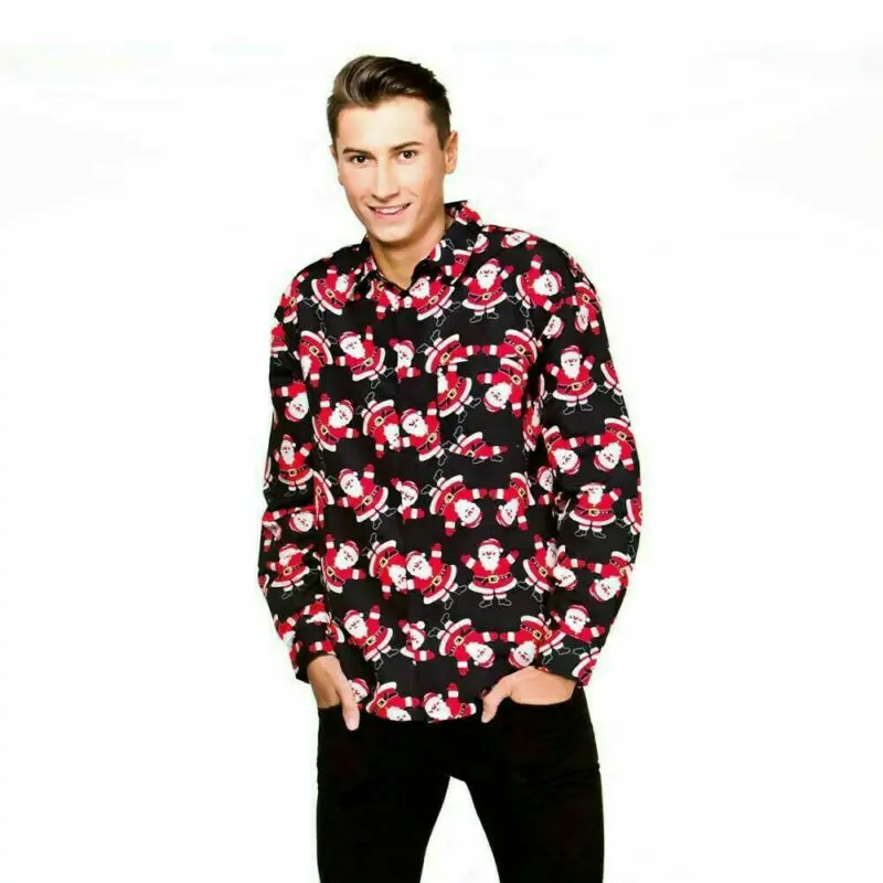 Men's Christmas Gift Button Casual Shirts Turndown Collar Cartoon Pattern Long Sleeve Party Shirts
Men's Christmas Gift Button Casual Shirts Turndown Collar Cartoon Pattern Long Sleeve Party Shirts