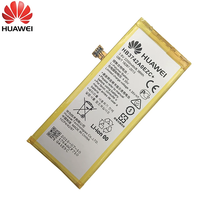 Оригинальный аккумулятор Hua Wei 100% HB3742A0EZC + 2200 мАч для Huawei Ascend P8 Lite P8Lite сменные