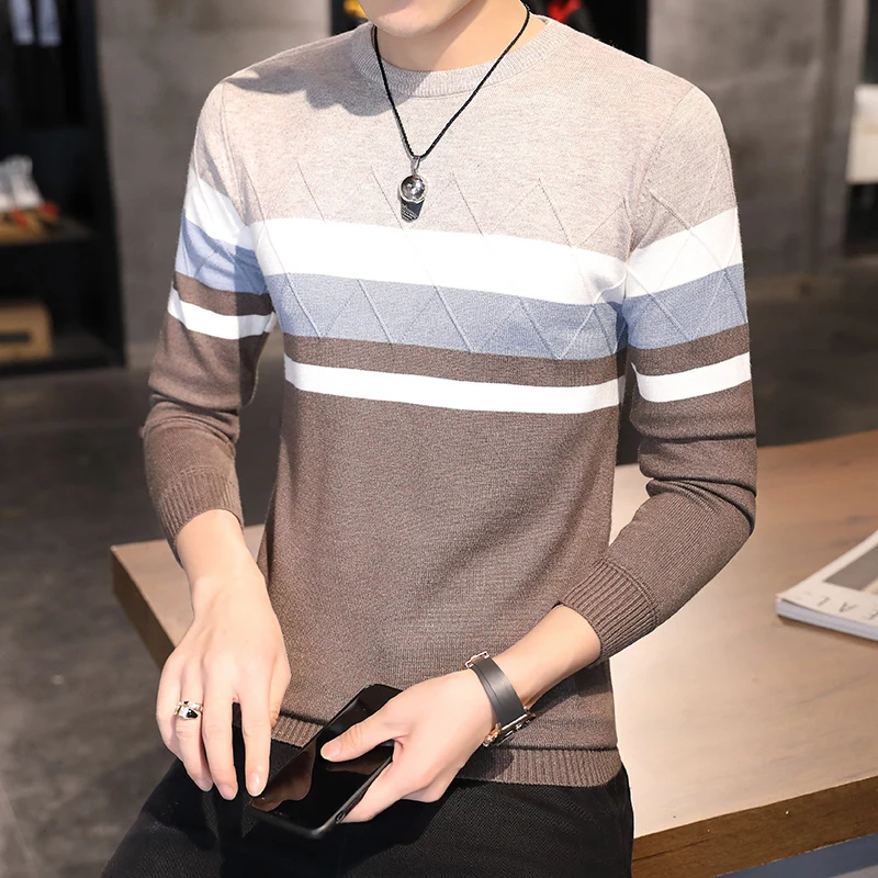 NEW Korea stripe Sweaters And Pullovers Men Long Sleeve Knitted Sweater High Quality Winter Pullovers Homme Warm Newest
NEW Korea stripe Sweaters And Pullovers Men Long Sleeve Knitted Sweater High Quality Winter Pullovers Homme Warm Newest