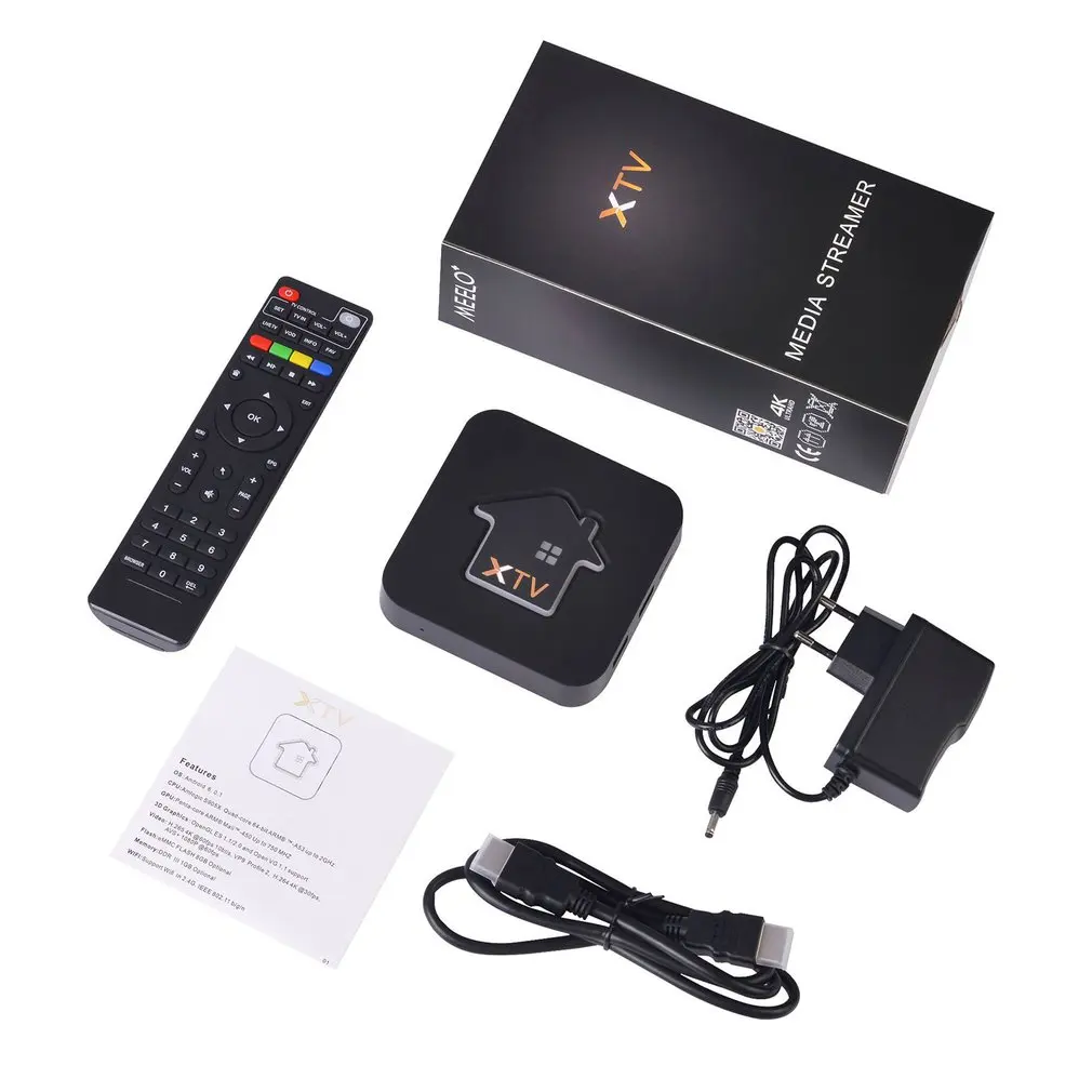 XTV 4K Android TV Box HTV HD 2.4G WiFi Smart Set Top Box High-definition Decoder Multi-function Network Set-top Box
XTV 4K Android TV Box HTV HD 2.4G WiFi Smart Set Top Box High-definition Decoder Multi-function Network Set-top Box