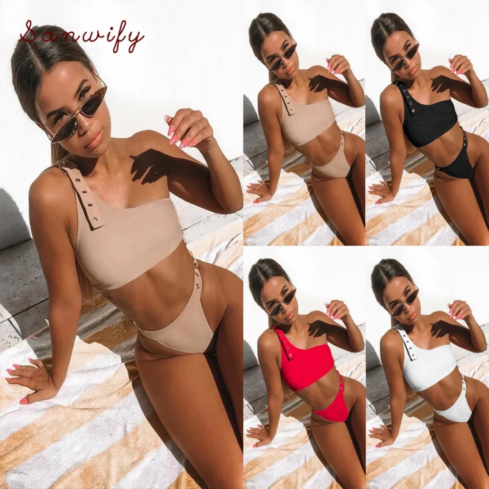 2020 Sexy Swimwear Fashionable Bikinibikini Women's Swimsuit Single Shoulder Solid Color Punching Sexy Bikini
2020 Sexy Swimwear Fashionable Bikinibikini Women's Swimsuit Single Shoulder Solid Color Punching Sexy Bikini