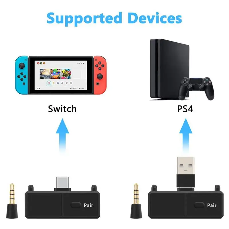 Bluetooth-передатчик с разъемом USB Type-C и микрофоном для Nintendo Switch PS4 TV ПК | Электроника