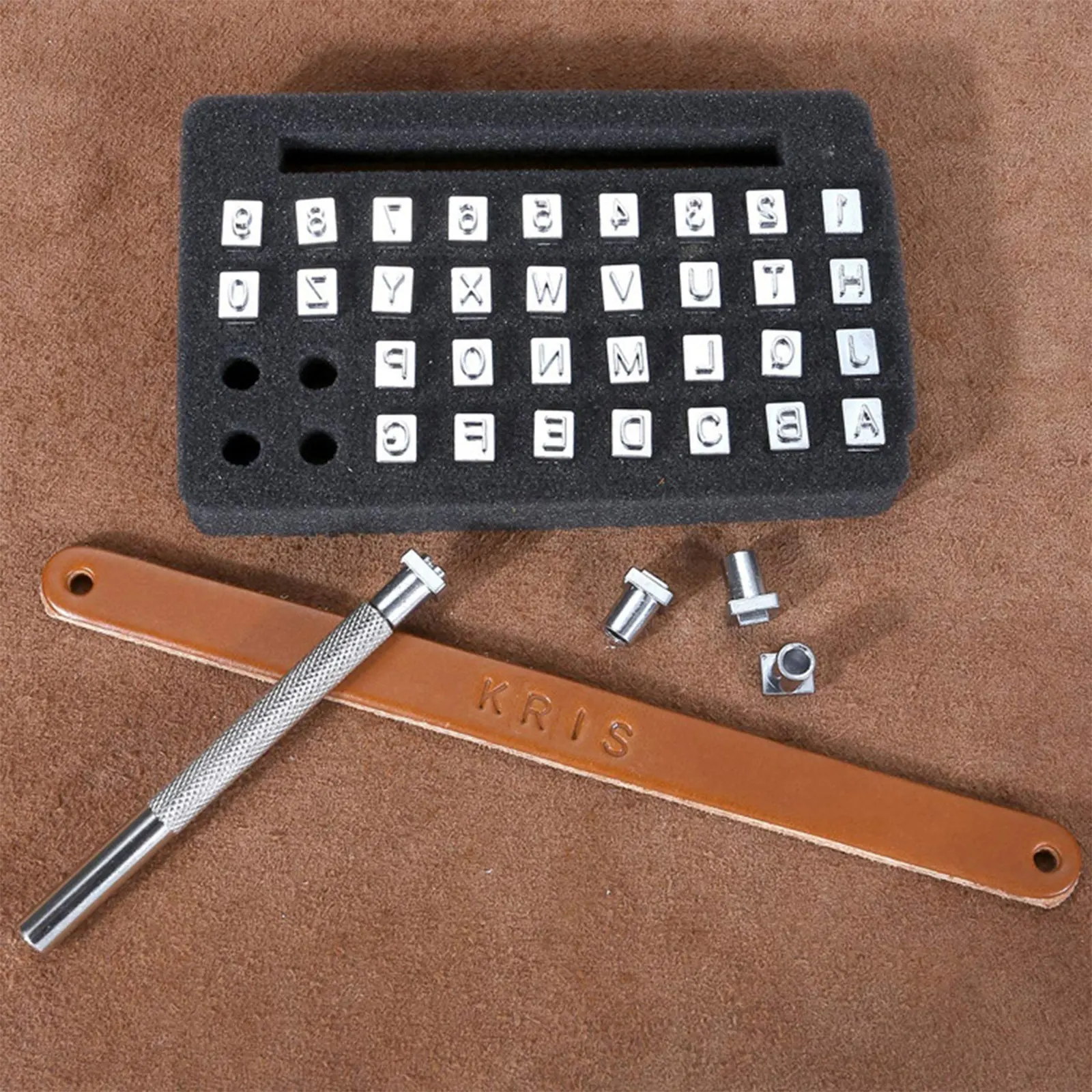 36Pcs/set Alphabet Letters & Number Stampers Set 6.5mm Steel Punch Metal Letter Punching Leather Tools for DIY Leather Craft
36Pcs/set Alphabet Letters & Number Stampers Set 6.5mm Steel Punch Metal Letter Punching Leather Tools for DIY Leather Craft