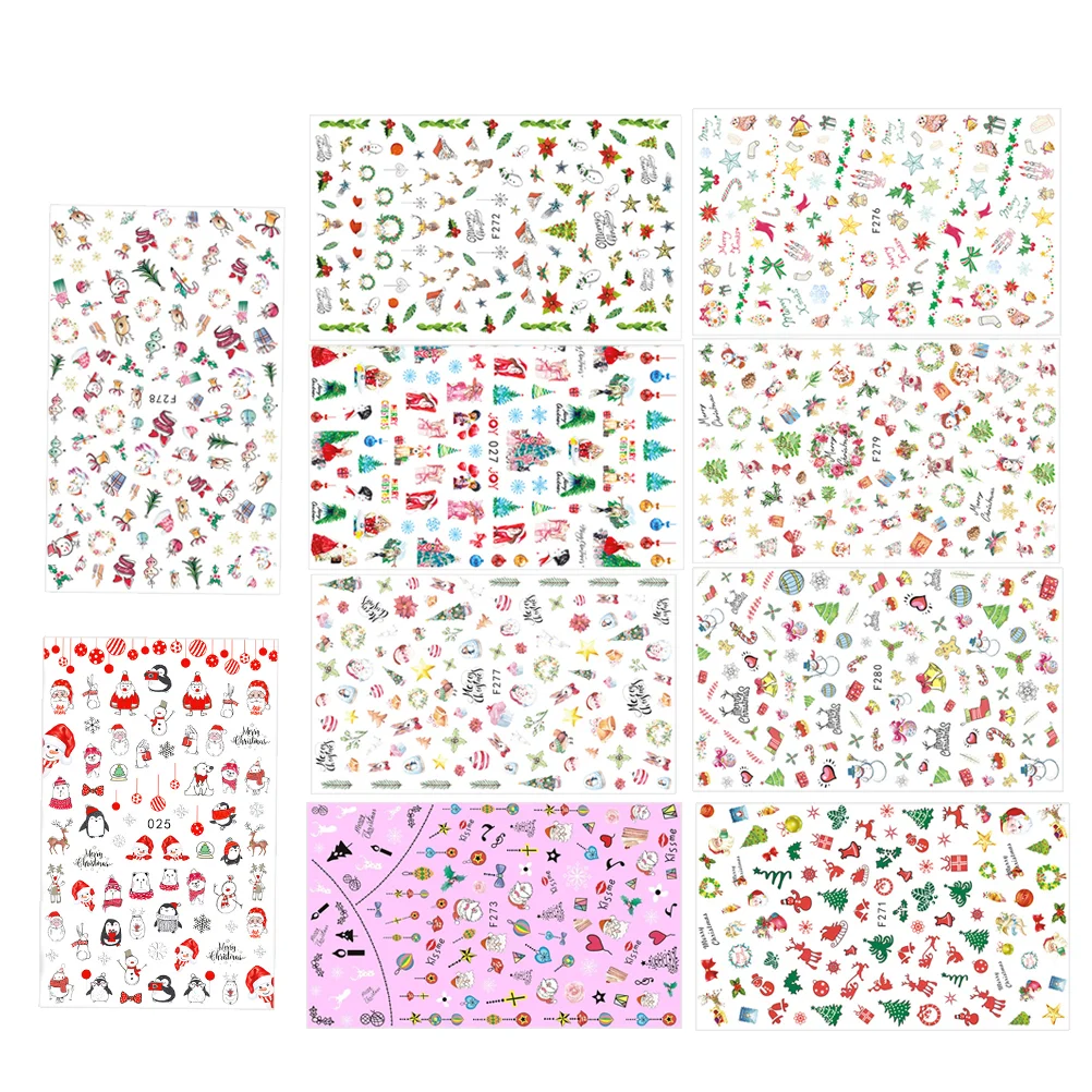 10 Pcs Christmas Themed Nail Sticker Cartoon Decorative Nail Decal Christmas Elements Nail Sticker for Ladies Girls (Mixe
10 Pcs Christmas Themed Nail Sticker Cartoon Decorative Nail Decal Christmas Elements Nail Sticker for Ladies Girls (Mixe