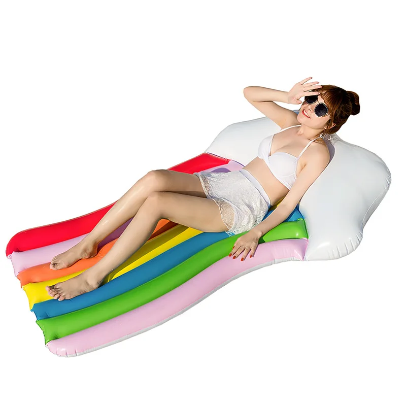 Seven Colors Floating Row Rainbow Water Lounge Chair Cloud Floating Bed Pool Rafts Inflatable Island Swimming Ring Party Toys
Seven Colors Floating Row Rainbow Water Lounge Chair Cloud Floating Bed Pool Rafts Inflatable Island Swimming Ring Party Toys