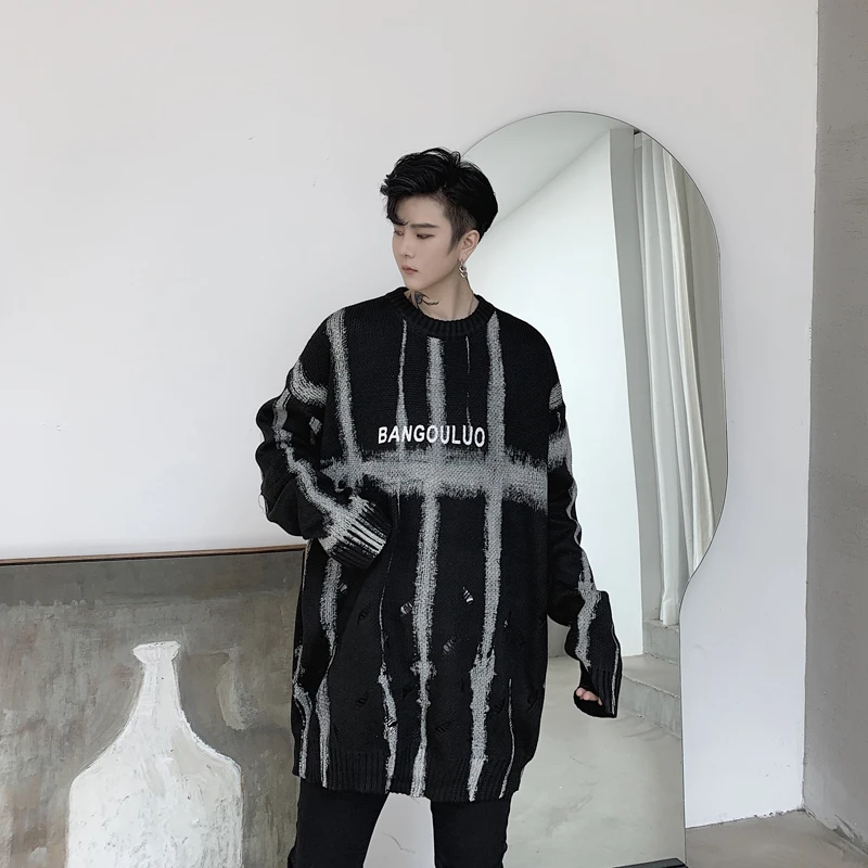 Men Autumn Winter Pattern Loose Casual Long Sleeve Hole Pullover Sweater Male Women Streetwear Hip Hop Bottom Knitted Sweater
Men Autumn Winter Pattern Loose Casual Long Sleeve Hole Pullover Sweater Male Women Streetwear Hip Hop Bottom Knitted Sweater