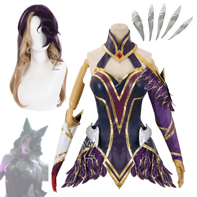 2021 Game LOL Coven Ahri Cosplay Costumes The Nine-Tailed Fox Cosplay Women Sexy Dress Set Halloween Costumes Wig Full Set
2021 Game LOL Coven Ahri Cosplay Costumes The Nine-Tailed Fox Cosplay Women Sexy Dress Set Halloween Costumes Wig Full Set